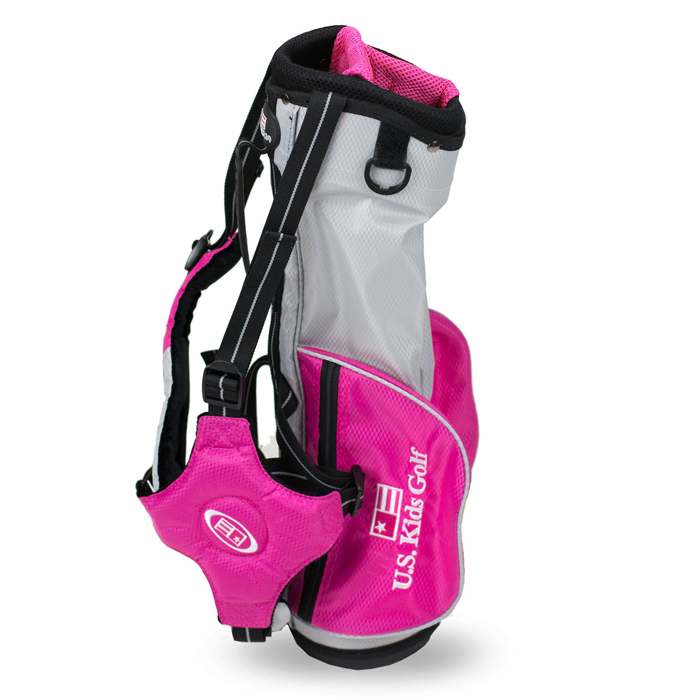 US Kids Golfbag Sølv/Pink (92 107 cm.) Juniorbags Golf Network